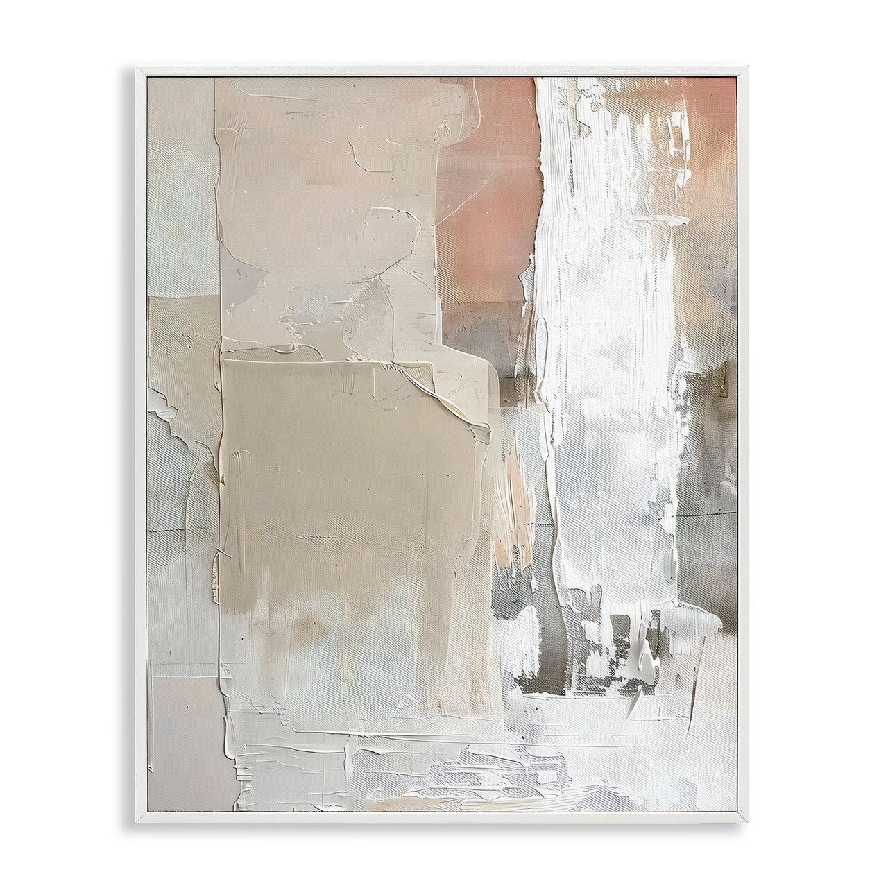 Stupell Industries Subtle Blush Abstract Framed Giclee, design by Riley B